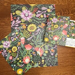 Genuine Fred Puzzle Cape Town 1000 Pieces Complete Black with Bright Floral